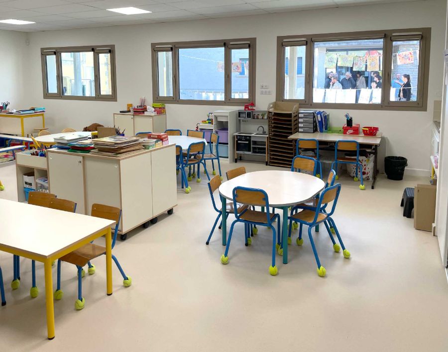 Nouvelles salles de classes en rez-de-chaussée et à l’étage