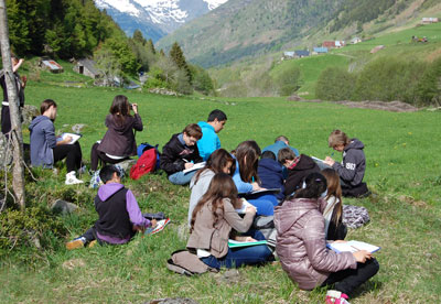 dessiner  en montagne