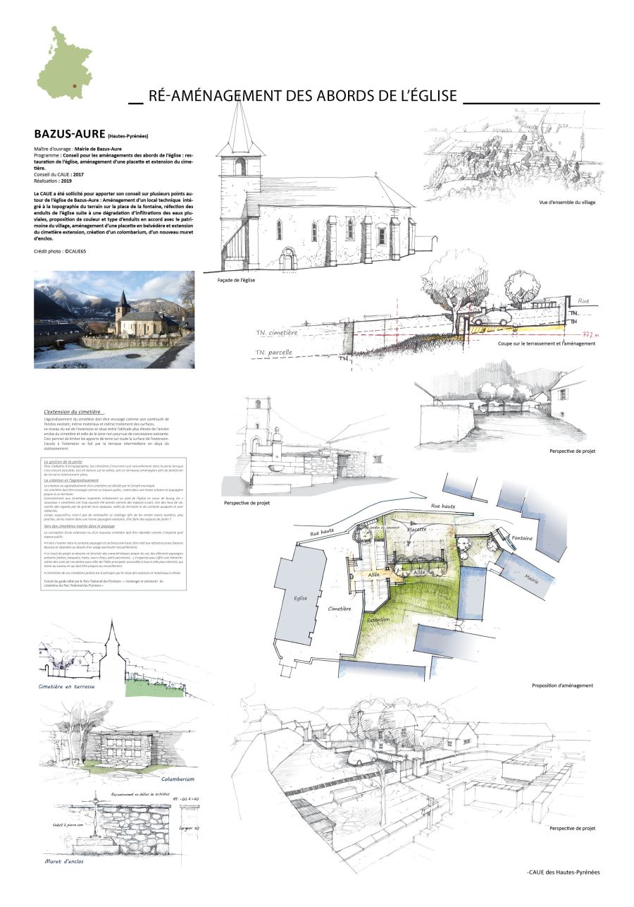 reamenagement des abords de l'église de Bazus-Aure