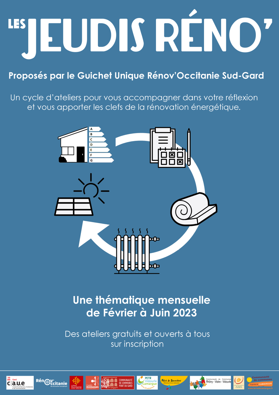 Le Guichet Rénov’Occitanie vous propose de participer à un cycle d’ateliers sur la rénovation énergétique des logements.