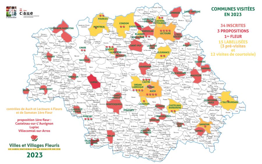 Campagne VVF 2023 - Carte des communes visitées