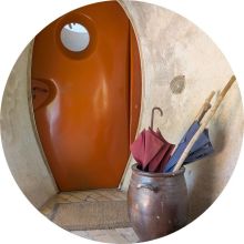 Porte d'entrée Maison bulles de Daniel Bord