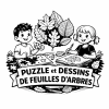 visuel de l'atelier enfant puzzle et dessins de feuilles
