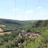 Vue en contre plongée sur le stoit en tuile de Larroque