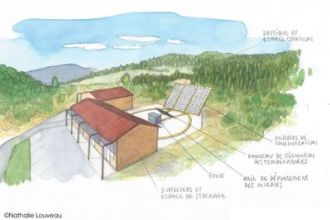 Dessin du concentrateur solaire ©Nathalie Louveau