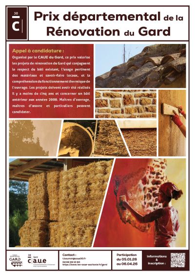 Affiche du Prix départemental de la rénovation du Gard – 1re édition
