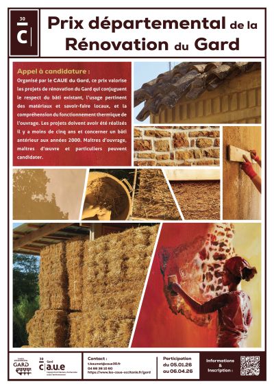 Affiche du Prix départemental de la rénovation du Gard – 1re édition