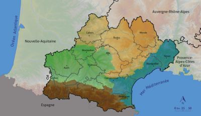 Cartographie des ensembles géographiques en région Occitanie
