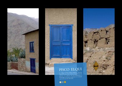 une façde en terre à Pisco elqui