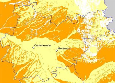 Carte d'aléa retrait-gonflement des argiles en Tar