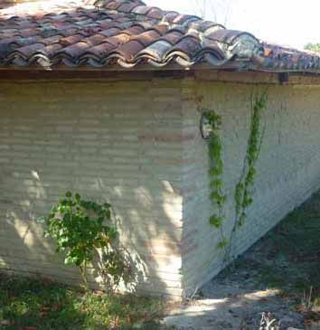 Maison individuelle, murs en briques de terre crue
