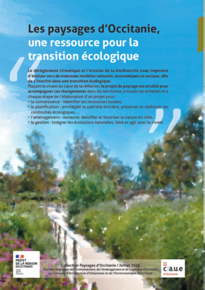 Page de garde plaquette Les paysages d’Occitanie, une ressource pour la transition écologique