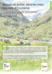 Page de garde plaquette Accueil du public dans les sites naturels d'Occitanie, des paysages de proximité à ménager