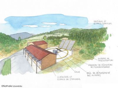 Dessin du concentrateur solaire ©Nathalie Louveau
